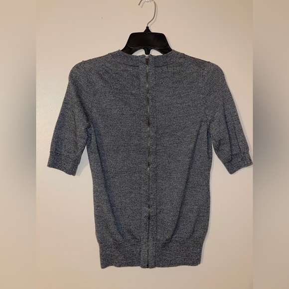 Banana Republic Elbow Sleeve Sweater Gray Extra Fine Merino Wool Blend - Picture 2 of 4